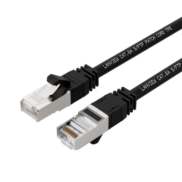 Lanview SmartClick - Verkkokaapeli - RJ-45 (uros) - RJ-45 (uros) - 1,5 m - 5 mm - S/FTP - CAT 6a - halogeeniton, valettu, puristamaton, 10 Gigabit ...