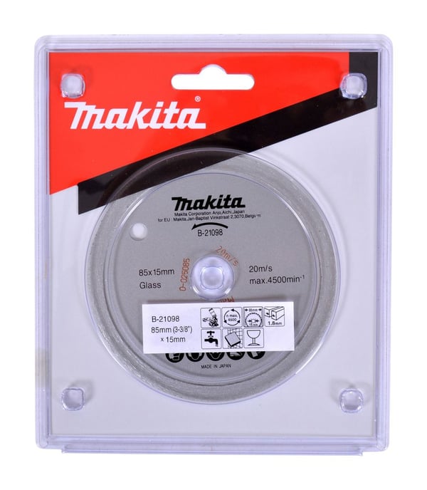 Makita - Skärskiva i diamant - för glas, kakel, keramik, marmor - 85 mm - för Makita CC300DZ, CC301DSMJ