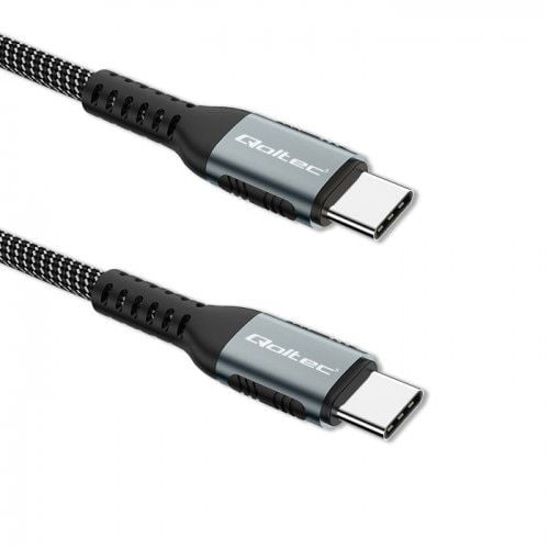 Qoltec - USB-kabel - USB-C (hane) till USB-C (hane) - USB 2.0 - 20 V - 5 A - 1.5 m - Stöd för Power Delivery 3.0, 100W Power Delivery passthrough -...
