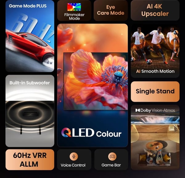 Hisense 65A7Q -televisio, 65 tuumaa, QLED 4K UHD, musta