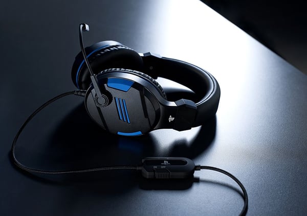 Bigben Interactive PS4OFHEADSETV3, Kabel, Spela, 270 g, Headset, Svart, Blå