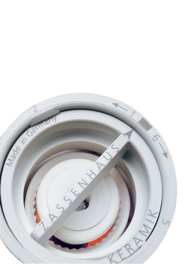 Zassenhaus Frankfurt, Saltkværn, Oliven, Træ, Træ, Keramisk, 56 mm, 180 mm, 280 g
