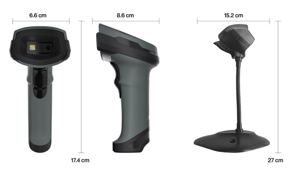 Safescan 330-W -kaapeliliitännäinen POS-viivakoodilukija 1D/2D, telineellä
