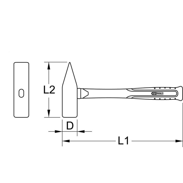 KS Tools 963.2043, Slegge, Aluminiumsbronse, Fiberglass, 90 cm, 9,1 kg, 8 kg
