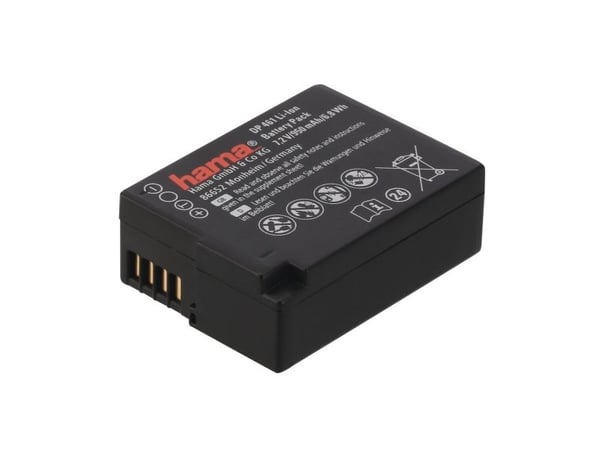 Hama DP 461 - Akku - Li-Ion - 950 mAh - 6.8 Wh - Musta - Panasonic Lumix DMC-FZH1, FZ1000, Lumix G DC-G90, G91, G95, DMC-G70, G8, G80, G81, G8M (00...