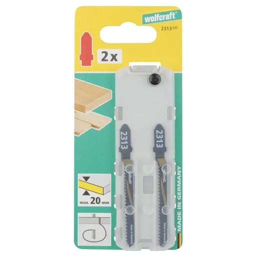 wolfcraft GmbH 2313000, Stikksagblad, Sponplate, Kryssfiner, Mykt tre, High Carbon Steel (HCS), 5 cm, 2 mm, 2 cm