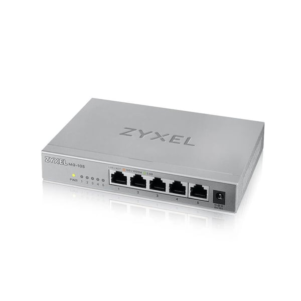 Zyxel XMG-100 Series XMG-105 - Switch - ustyrt - 5 x 100/1000/2.5G + 1 x Gigabit SFP / 10 Gigabit SFP+ - stasjonær, veggmonterbar