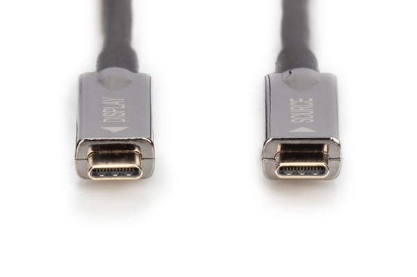 DIGITUS - USB-kabel - USB-C (hann) til USB-C (hann) - DisplayPort 1.2 - 20 m - Active Optical Cable (AOC), 4K 60Hz støtte, 1920 x 1080 at 120 Hz su...