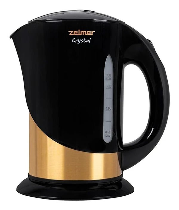 Zelmer ZCK7630 Crystal Gold, 1,7 l, 2200 W, Gull, Svart, Plast, Vannivåindikator