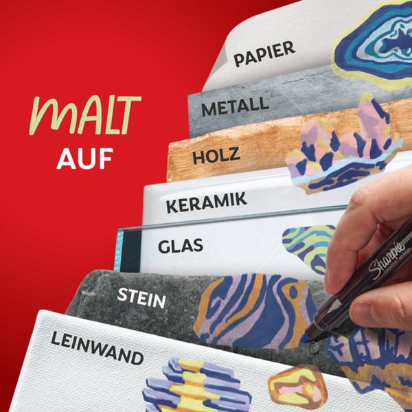 Sharpie Creative akryltusj jordfarger kulespiss - med 12 stk. assorterte farger