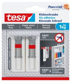 TESA 77775-00000, inomhus, Universalkrok, Grå, Röd, Vit, Självhäftande remsa, 1 kg, Gips
