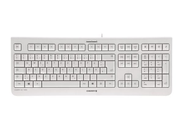 CHERRY KC 1000, Täysikokoinen (100 %), Langallinen, USB, Mekaaninen, QWERTY, Harmaa