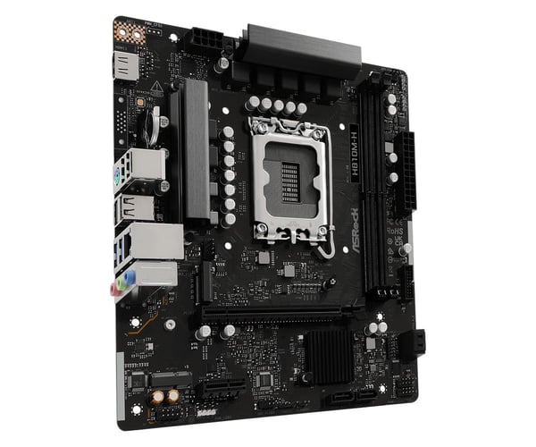ASRock H810M-X - Hovedkort - micro ATX - LGA1851-sokkel - H810 Chipset - USB-C 3.2 Gen 1, USB 3.2 Gen 1 - 2.5 Gigabit LAN - innbygd grafikk (CPU kr...