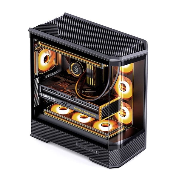 Jonsbo D400 datorchassi Midi Tower ATX härdat glas svart