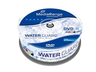 MediaRange - 25 x DVD-R - 4.7 GB 16x - hvit - blekkstråleskrivbar overflate - spindel