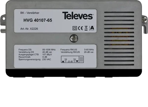Forsterker HVG40107-65 40dB CTB 107dB RK 28dB (HVG40107-65)