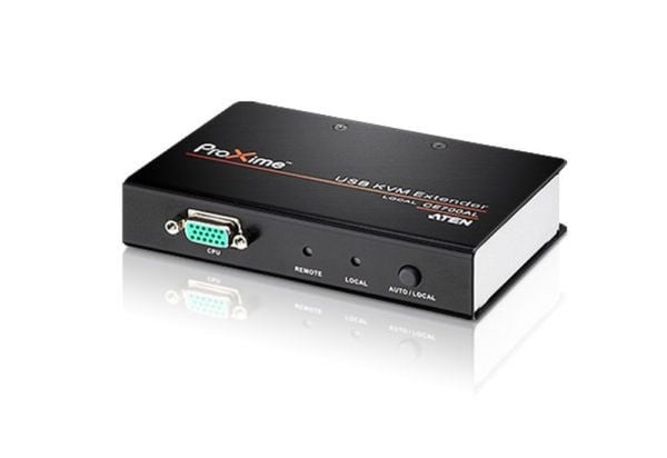 ATEN CE700A-AT-G, Sender og Mottaker, Koblet med ledninger (ikke trådløs), 150 m, Cat5e, 1920 x 1200, 1600 x 1200, 1280 x 1024, Sort, Grå