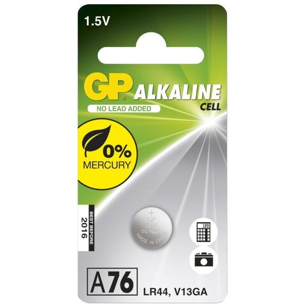 GP Batteries knapcelle 76A-C1, 1,5V, LR44, 1-pak