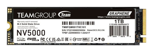 Team Group NV5000 TM8FGM001T0C101 SSD 1 TB M.2 2280 PCIe 4.0 x4 NVMe