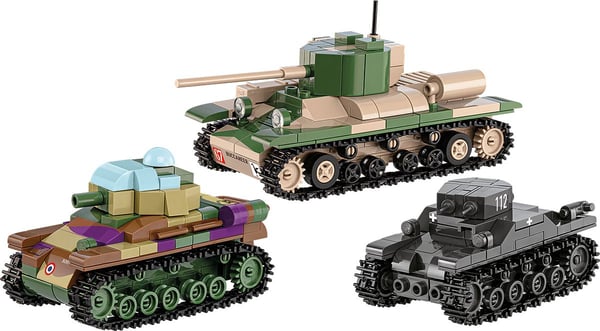 COBI Renault R35 - Valentine IX - Panzer I, Rakennuspakkaus, 8 vuosi/vuosia, 595 kpl