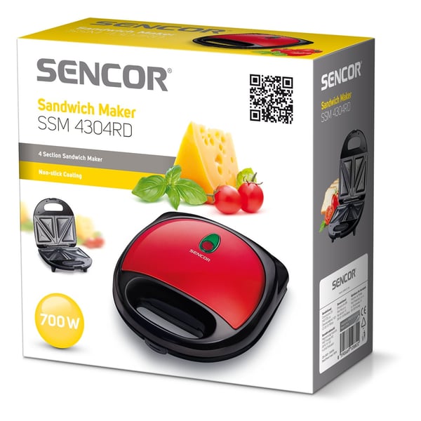Sencor SSM 4304RD, Svart, Röd, Rostfritt stål, Redo, 0,75 m, 700 W, 220 - 240 V
