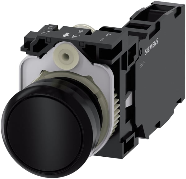 Siemens 3SU11000AB101FA0 3SU1100-0AB10-1FA0 Trykknap Frontring plastic, Rund Knap Sort 1 stk