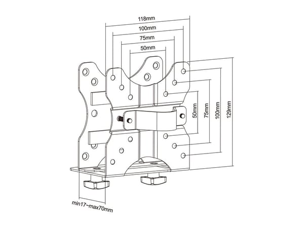 Multibrackets M Thin Client Holder - Monteringssats (hållare, fäste för tunn klient/CPU-hållare) - för PC - stål, plast - svart