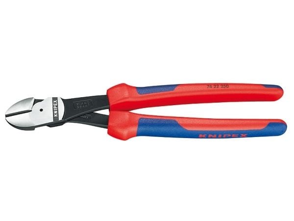 Knipex 74 22 250, Diagonal tang, Kromvanadiumstål, Plast, Blå, Rød, 250 mm, 437 g