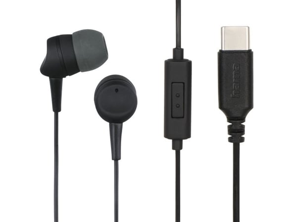 Hama Sea II - Ørepropper med mikrofon - i øret - kablet - USB-A - svart