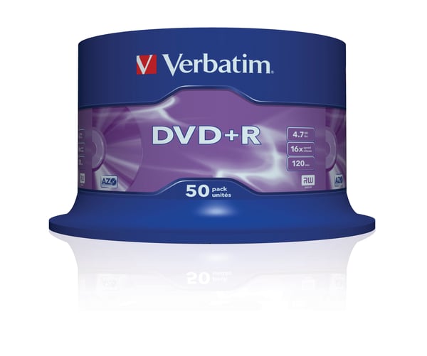 Verbatim - 50 x DVD+R - 4.7 GB 16x - matt sølv - spindel