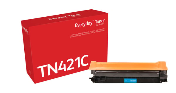 EverydayTM Syaani Toner by compatible with Brother TN-421C, Standard capacity, 1800 sivua, Syaani, 1 kpl