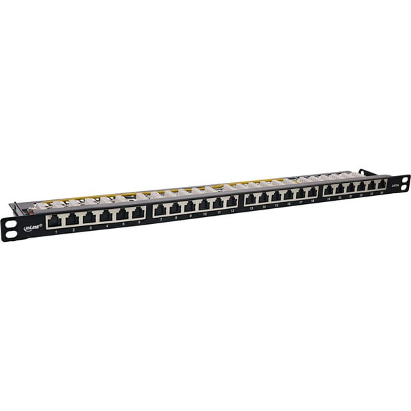 InLine 76824M, RJ45, Cat6a, Stativmontering, 0.5U, Svart, 88 x 482 x 23 mm