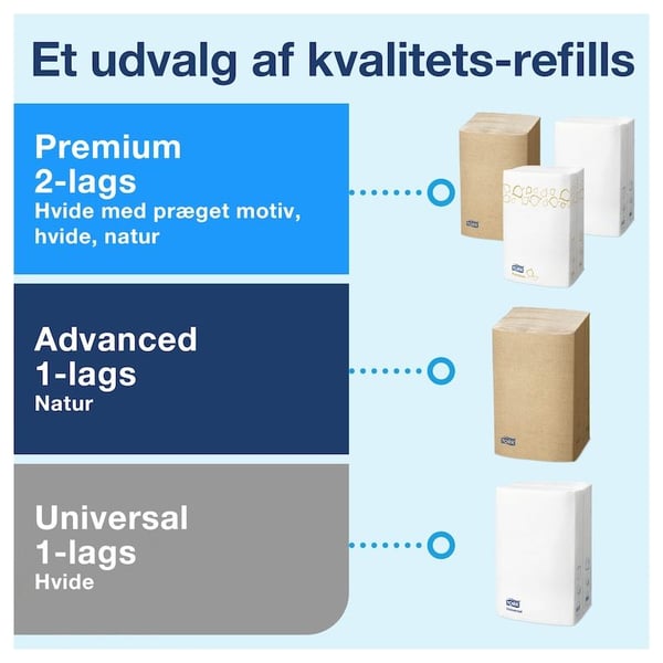 Serviettdispenser Tork N4 Xpressnap® lys grå, bordmodell