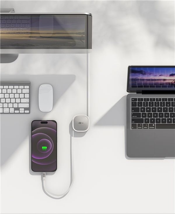 Goobay 77425, 1 m, USB C, USB C, USB 2.0, 0,48 Gbit/s, Sølv, Hvit