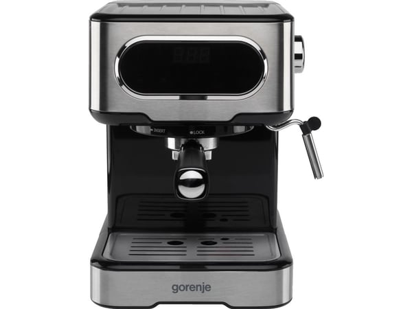 Gorenje 737434, Espressokone, 1,5 L, Musta, Ruostumaton teräs