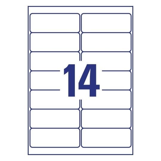 Etiketter Avery 99,1x38,1 mm transparent - (25 ark x 14 stk.)