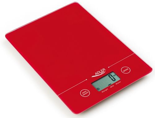 Adler AD 3138, Elektronisk kjøkkenvekt, 5 kg, 1 g, Rød, Benkeplate, Rektangel