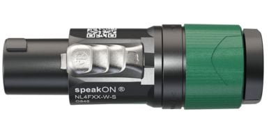 Neutrik NL4FXX-W-S, speakON, Musta, Vihreä, Suora, 17/11, IP20, 2800 V