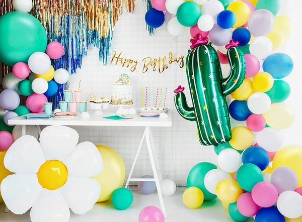PartyDeco GRL75-019M, Vimpler, Papir, Gull, Bursdag, Vegg, Gutt/Jente
