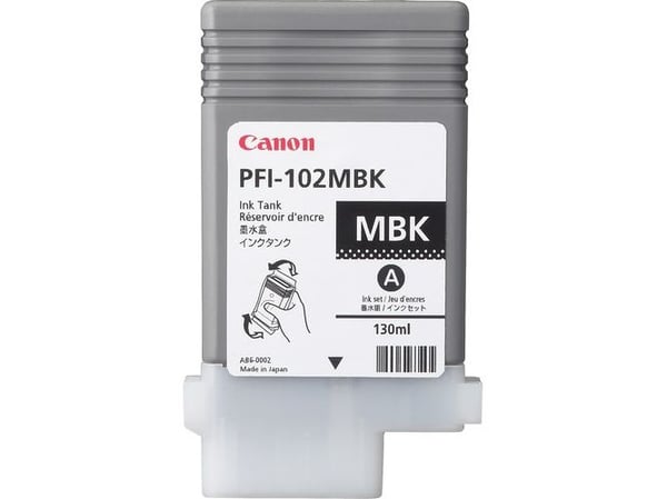 Canon PFI-102 MBK - 130 ml - matt svart - original - blekkbeholder - for imagePROGRAF iPF510, iPF610, iPF650, iPF655, iPF750, iPF755, iPF760, iPF76...