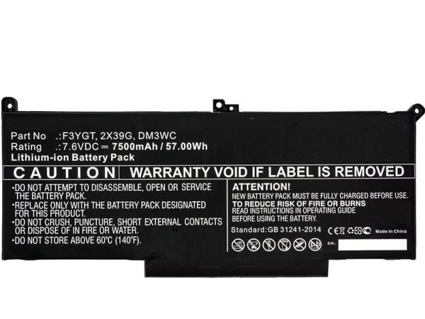 CoreParts - Batteri til bærbar PC - litiumion - 4-cellers - 5800 mAh - 44 Wh - svart - for Dell Latitude 7280, 7290, 7390, 7480