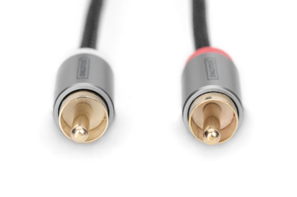 DIGITUS - Ljudkabel - mini-phone stereo 3.5 mm hane till RCA x 2 hane - 1 m - svart