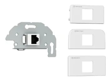 Kindermann 7456000526, RJ-45, 1 moduuli(a), 6a, Harmaa, Valkoinen, Muovi, 1 kpl