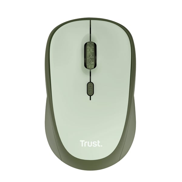 Trust Yvi+ - Mus - stille - optisk - 4 knapper - trådløs - 2.4 GHz - USB trådløs mottaker - grønn