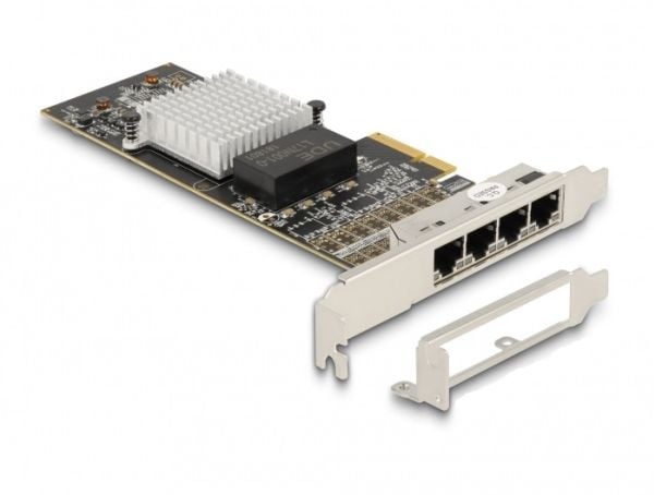 Delock - Nettverksadapter - PCIe 2.1 x4 lav profil - Gigabit Ethernet x 4