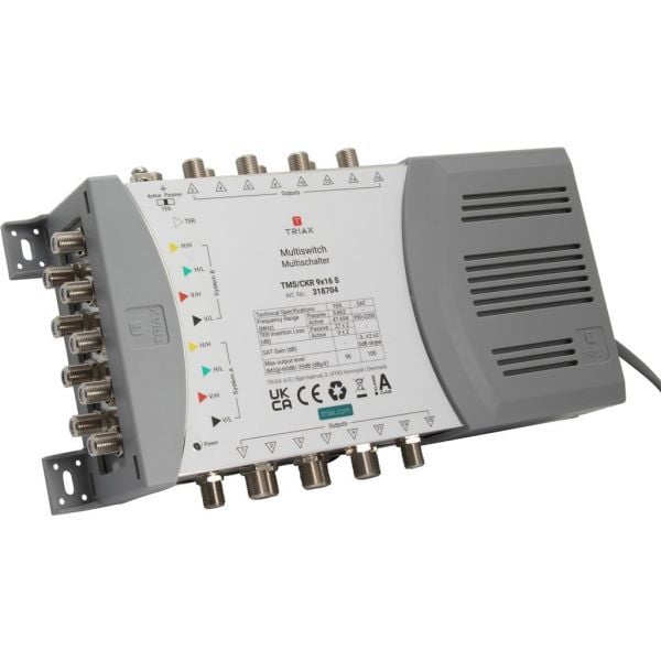Triax TMS/CKR 9x16 S, 5 ingångar, 16 utgångar, 5 - 862 MHz, 950 - 2200 MHz, 10 dB, 10 dB