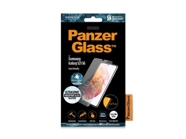 PanzerGlass - Skärmskydd för mobiltelefon - kompatibel med fingeravtrycksläsare med ultraljud - glas - för Samsung Galaxy S21 5G