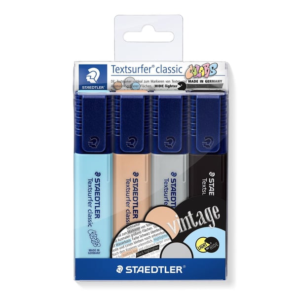 STAEDTLER Textsurfer classic 364 - Värikynät - valikoituja värejä - vesipohjainen muste - 1-5 mm (4 kpl)