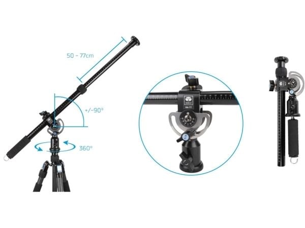 Sirui HA-77, 77 cm, 1/4, 3/8", Alumiini, Lajittelu