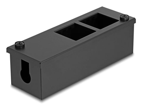 Delock Easy 45 -moduuliteline työpöytä- tai seinäasennukseen - 4 portti (22,5 x 45 mm) tai 2 portti (45 x 45 mm), metalli, musta